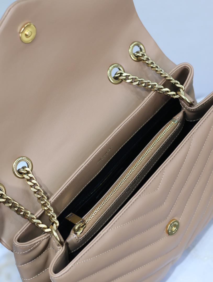 YSL Loulou Small Bag Beige Brown product image 5, provided for visual reference and product detail review