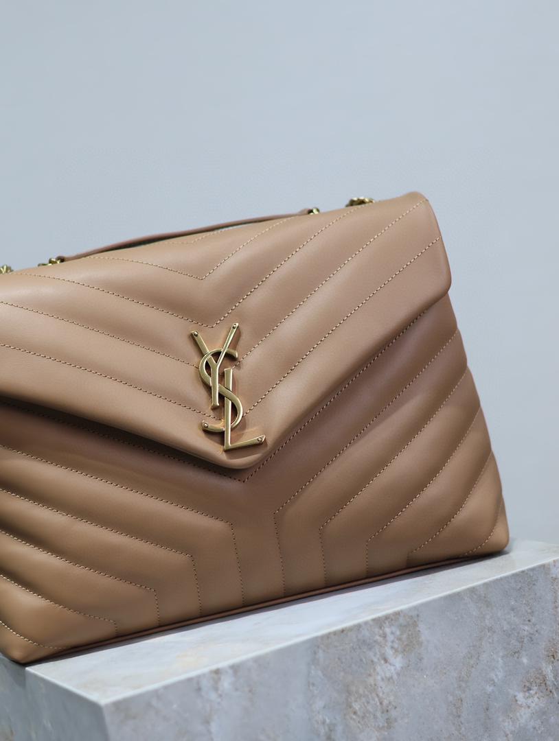YSL Loulou Small Bag Beige Brown product image 2, provided for visual reference and product detail review