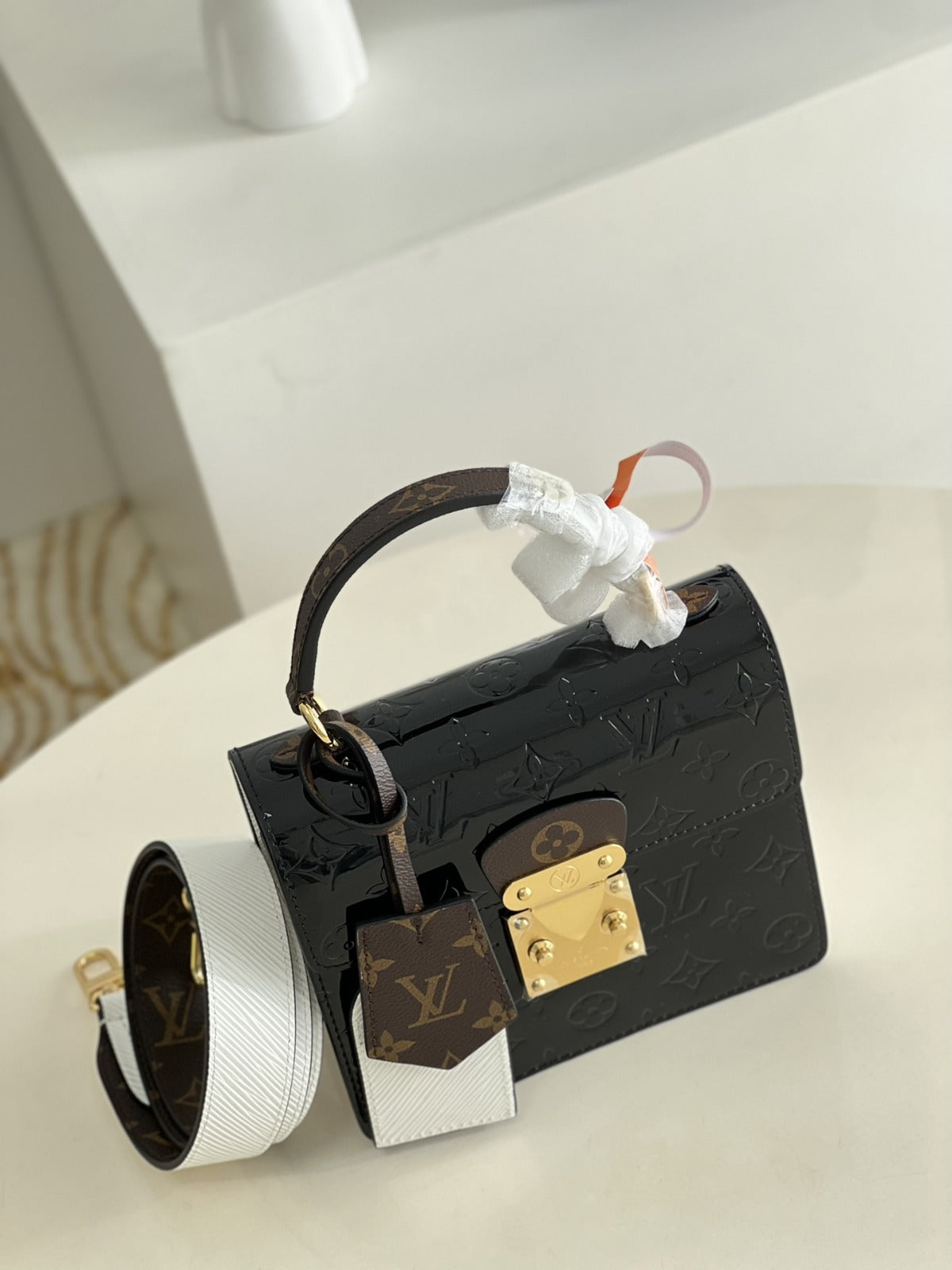 LV Spring Street Nm Monogram Vernis Leather Handle Crossbody Bag with Top Handle and Removable Strap product image 2,