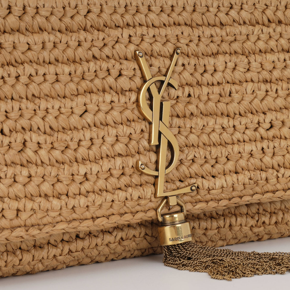 YSL Kate 99 Tassel in Raffia Shoulder Bag product image 4, provided for visual reference and product detail review