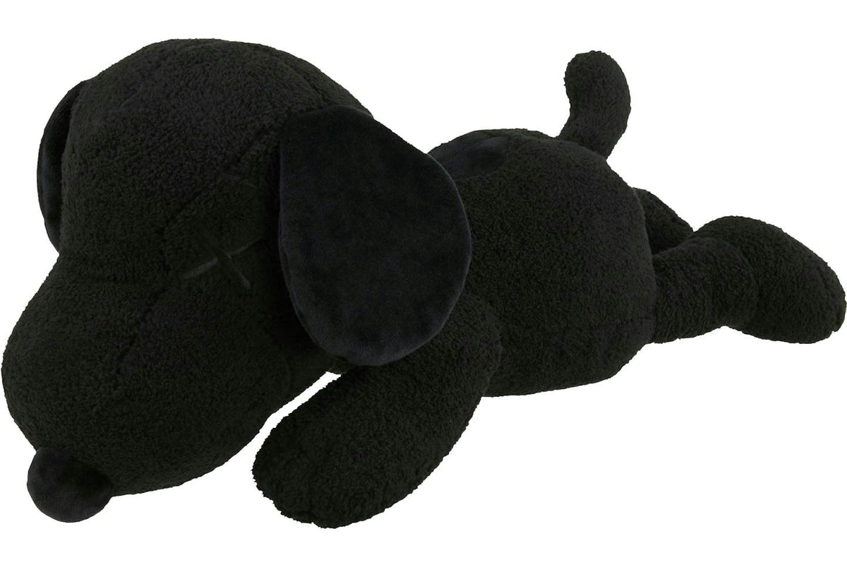 KAWS x Uniqlo x Peanuts Snoopy Medium Plush - Black product image 1, provided for visual reference and product detail review