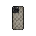 GG Beige Monogram iPhone Case product image 1, provided for visual reference and product detail review