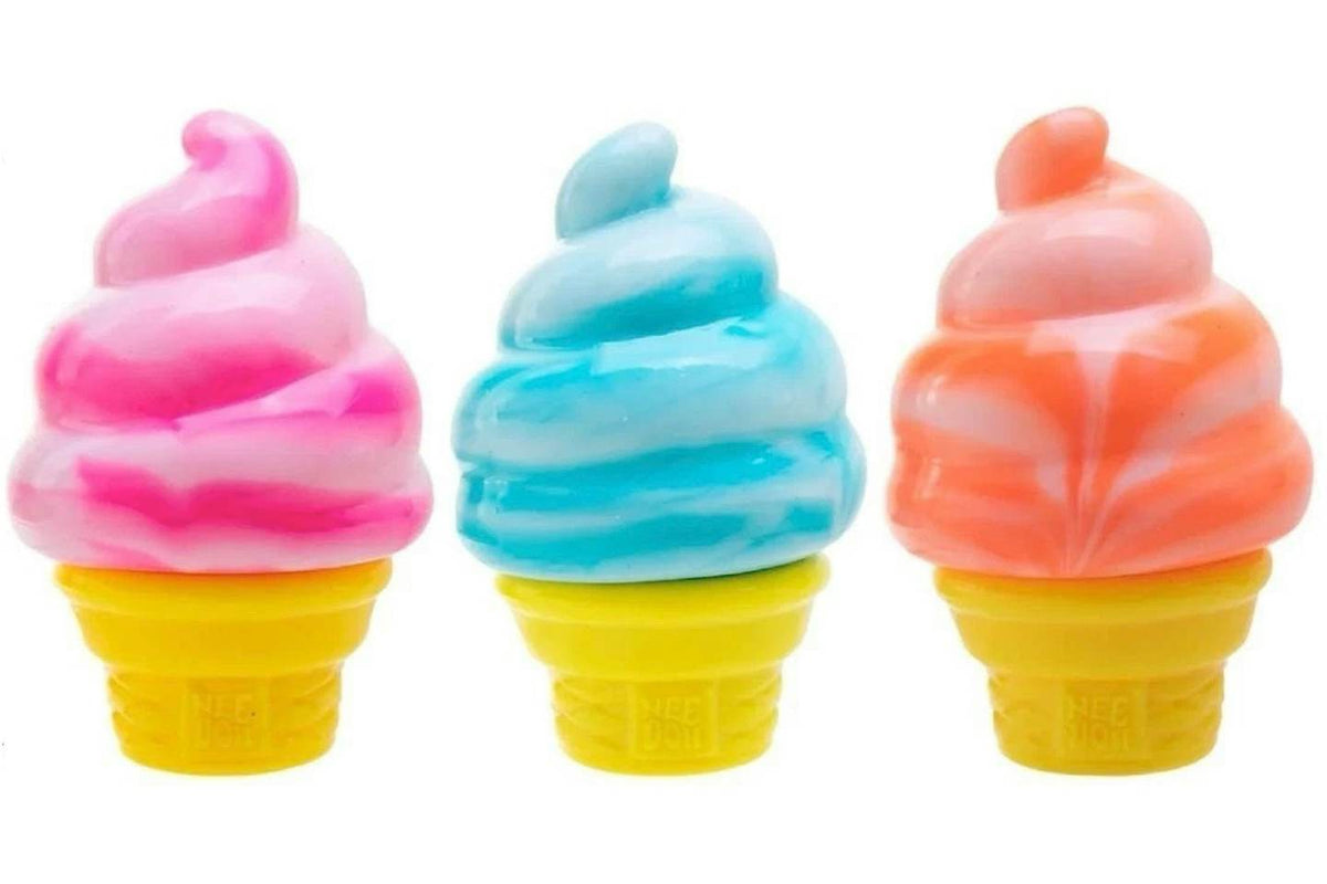 NeeDoh Nice Cream Ice Cream Cone Squishy Toys - 3-Pack, Orange/Pink/Blue product image 1, provided for visual reference and