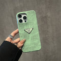 Prada Green Croco Embossed Leather iPhone Case product image 1, provided for visual reference and product detail review