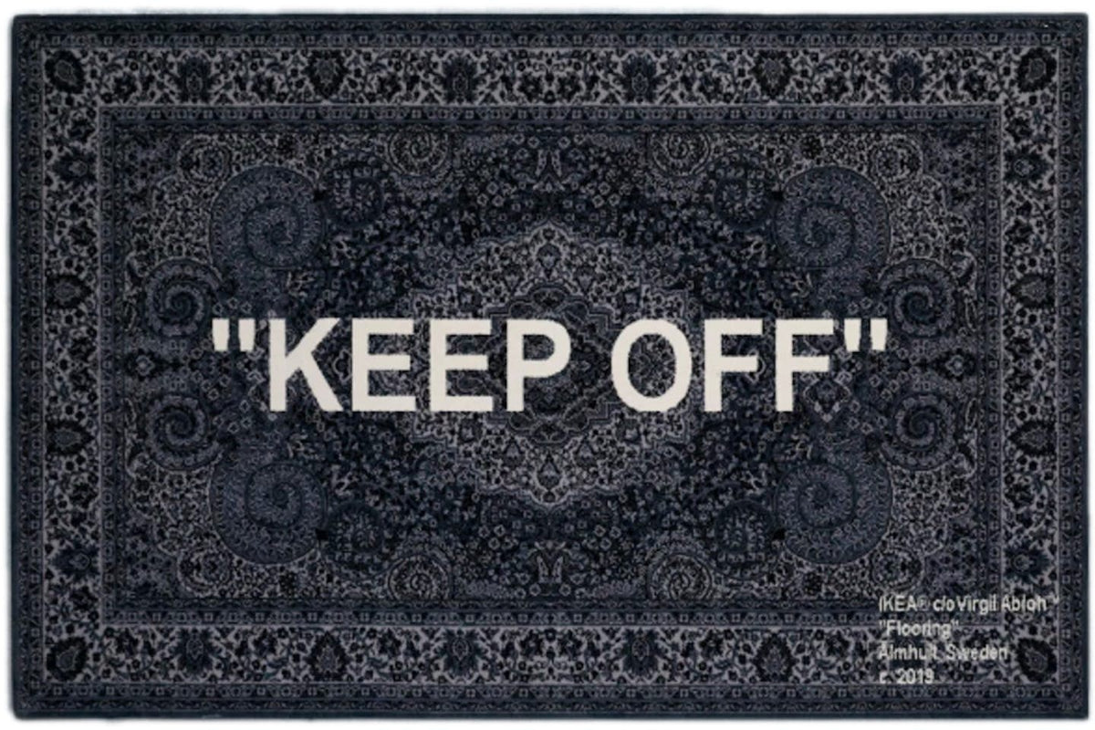 Virgil Abloh x IKEA KEEP OFF Rug - Grey/White, 200 x 300 cm product image 1, provided for visual reference and product