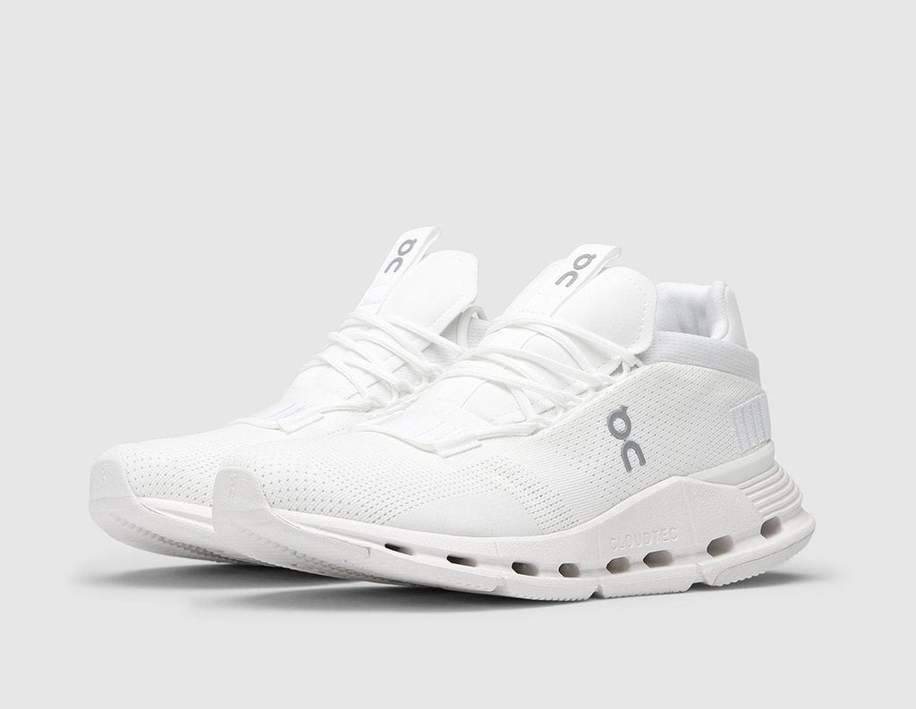 On Cloudnova White Lifestyle Sneakers product image 4, provided for visual reference and product detail review