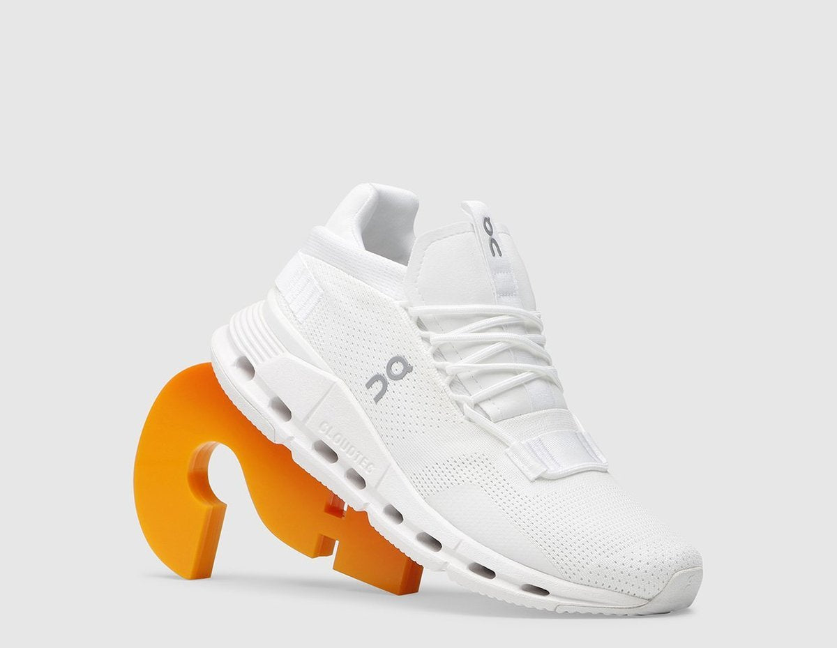 On Cloudnova White Lifestyle Sneakers product image 3, provided for visual reference and product detail review