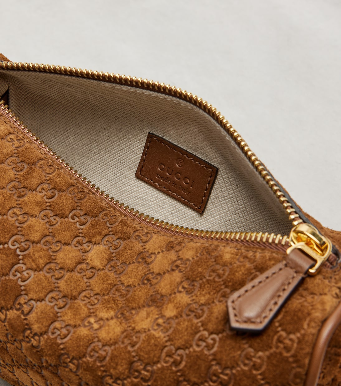 Gucci Half Horsebit Suede Shoulder Bag product image 4, provided for visual reference and product detail review