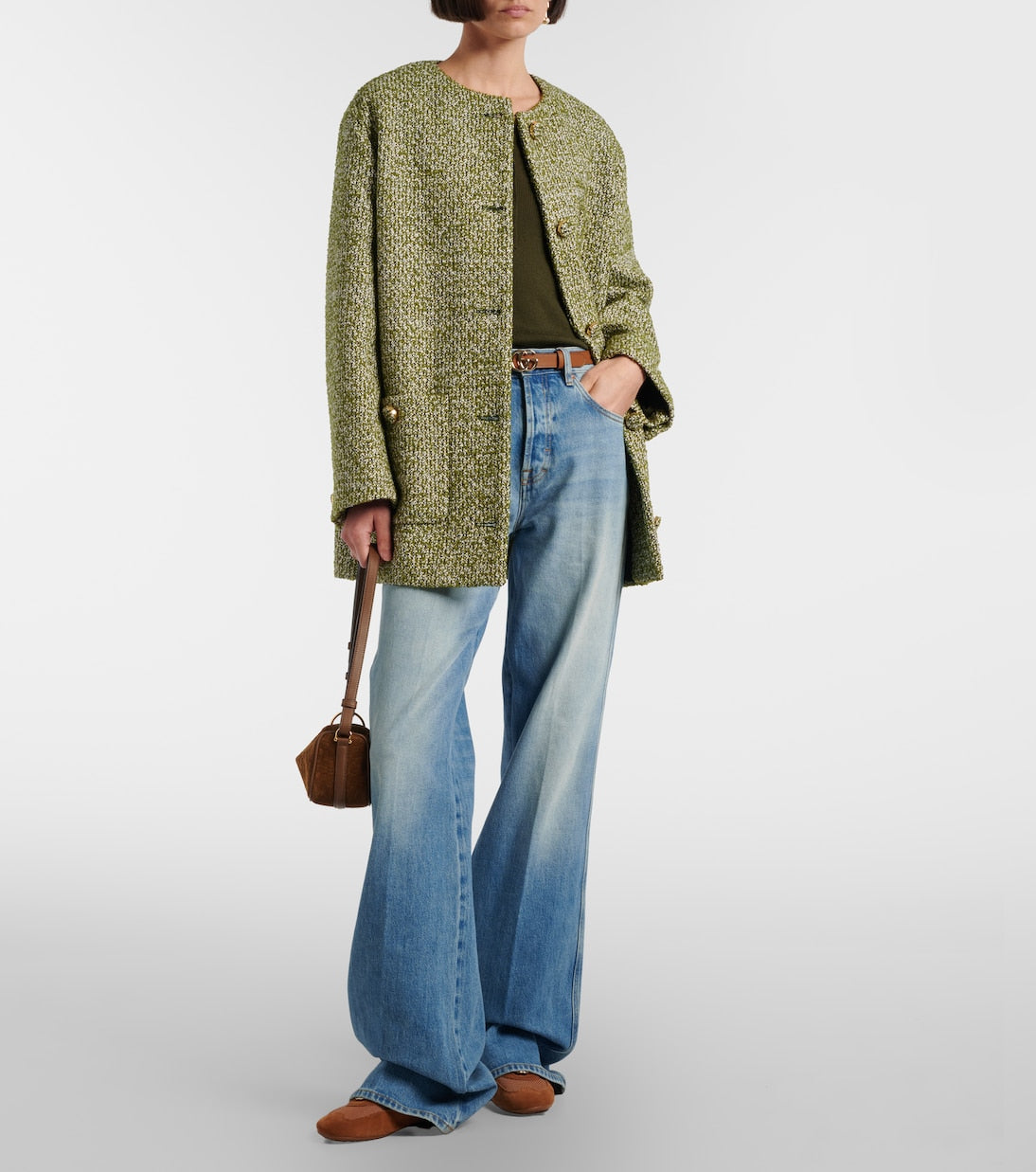 Gucci Half Horsebit Suede Shoulder Bag product image 6, provided for visual reference and product detail review