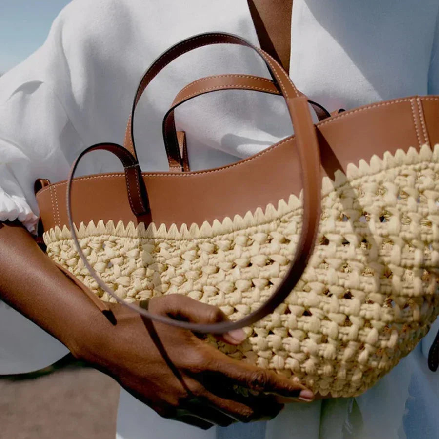 The Bree Hollow Weave Bag - Beige product image 3, provided for visual reference and product detail review