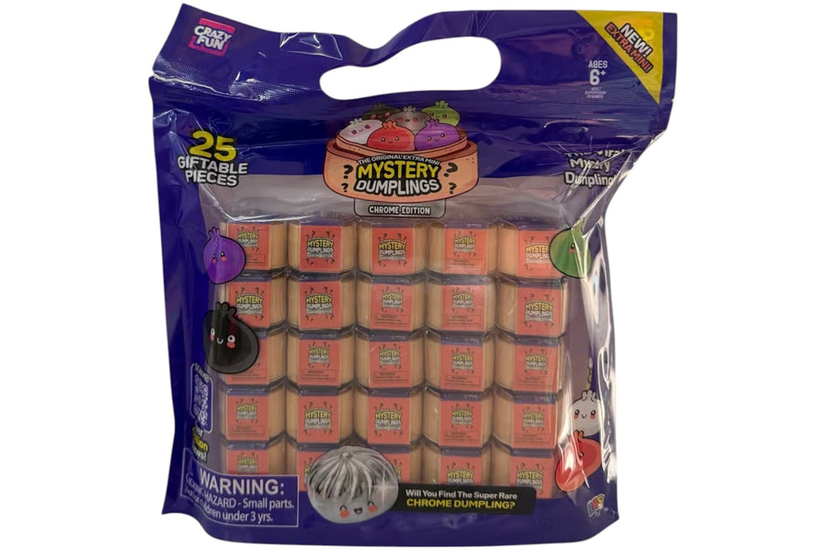 Squishy Bun Extra Mini Mystery Dumpling Chrome Edition - 25 Blind Boxes product image 1, provided for visual reference and
