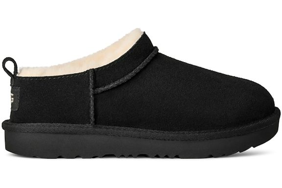 UGG Classic Micro Slipper - Black (Kids) product image 1, provided for visual reference and product detail review