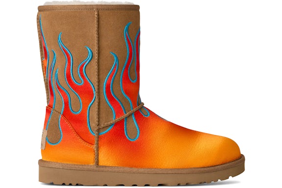 UGG Classic Short Boot Jeremy Scott Flames Chestnut (2025) product image 1, provided for visual reference and product detail
