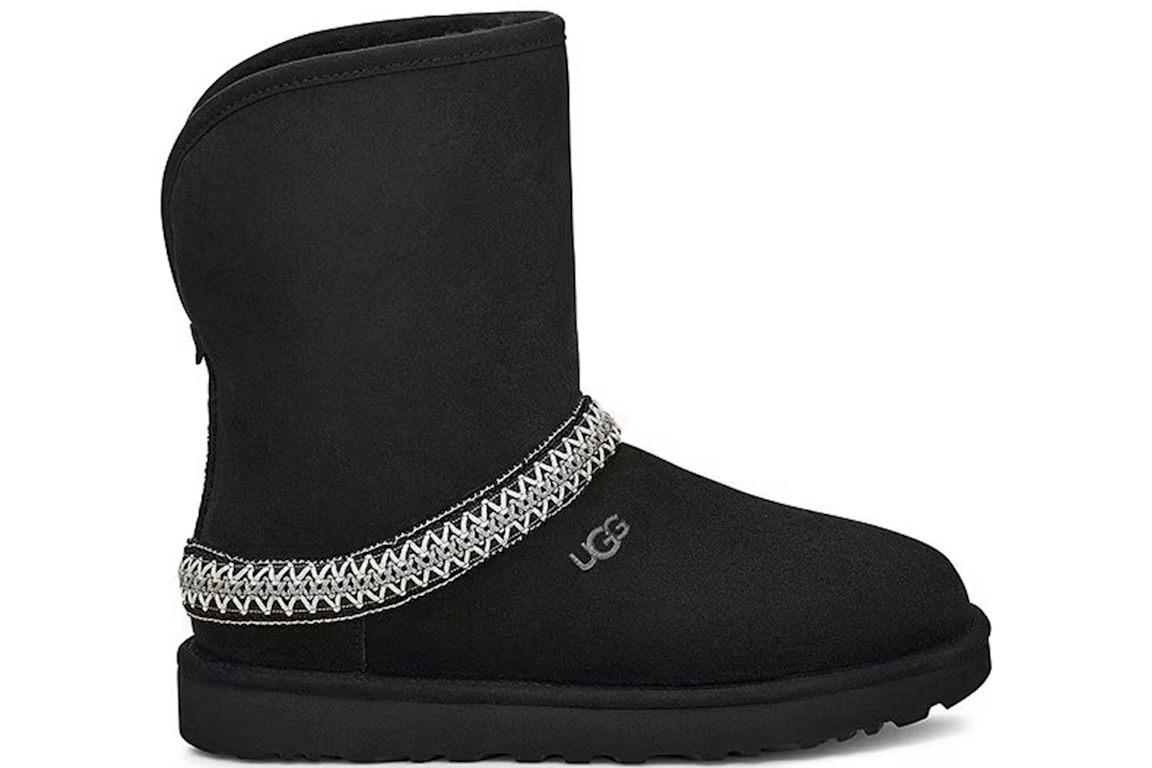 UGG Classic Short Crescent Boot - Black (Women) product image 1, provided for visual reference and product detail review