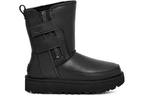 UGG Classic Short Moto Boot - Black (Women) product image 1, provided for visual reference and product detail review