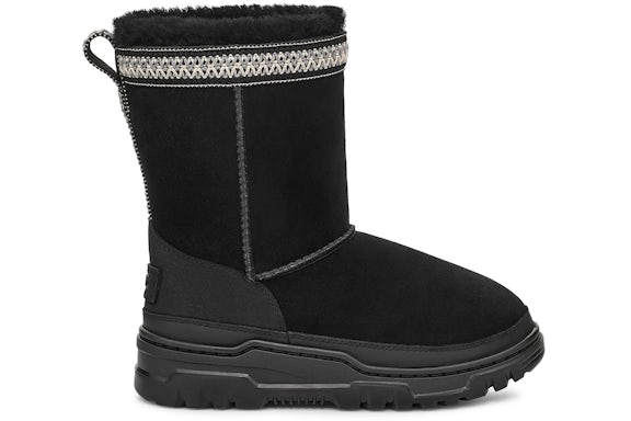 UGG Classic Short TrailGazer Boot - Black (Kids) product image 1, provided for visual reference and product detail review