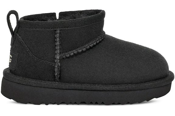 UGG Classic Ultra Mini Boot - Black (Toddler) product image 1, provided for visual reference and product detail review