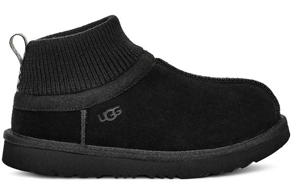 UGG Classic Ultra Stretch Cuff Slipper - Black (Kids) product image 1, provided for visual reference and product detail