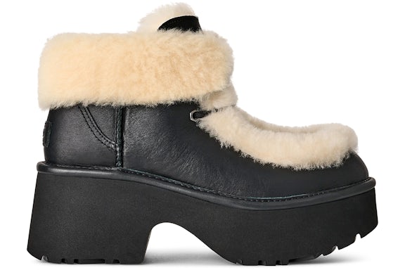 UGG Esmee Leather Lace Up Boot - Black (Women) product image 1, provided for visual reference and product detail review