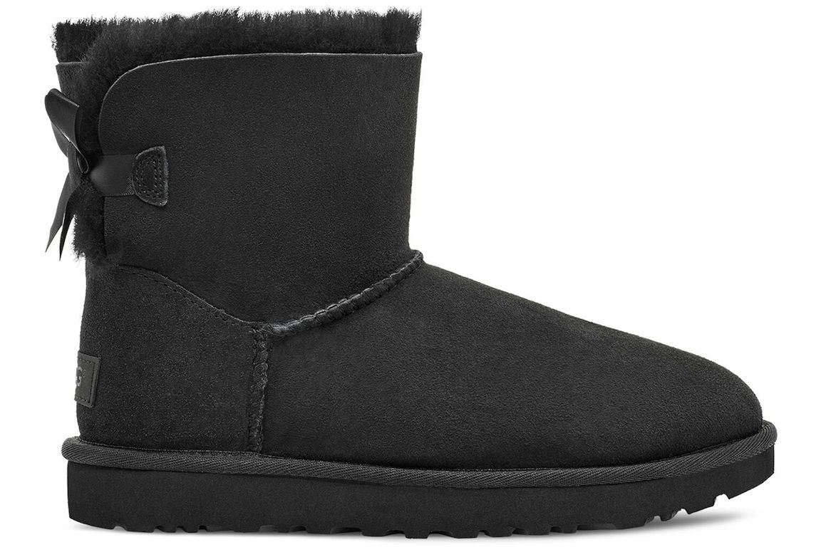 UGG Mini Bailey Bow II - Black (Women) product image 1, provided for visual reference and product detail review