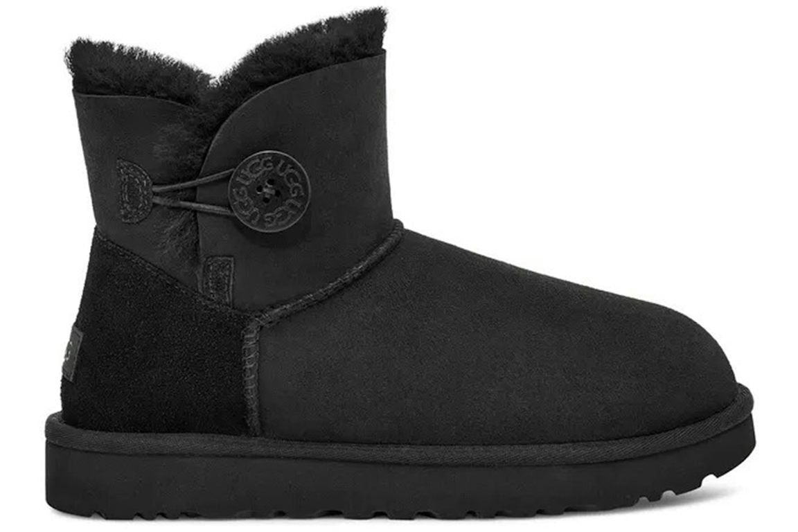 UGG Mini Bailey Button Boot - Black (Women) product image 1, provided for visual reference and product detail review