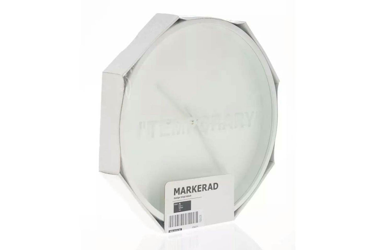 Virgil Abloh x IKEA MARKERAD "TEMPORARY" Wall Clock - White product image 2, provided for visual reference and product