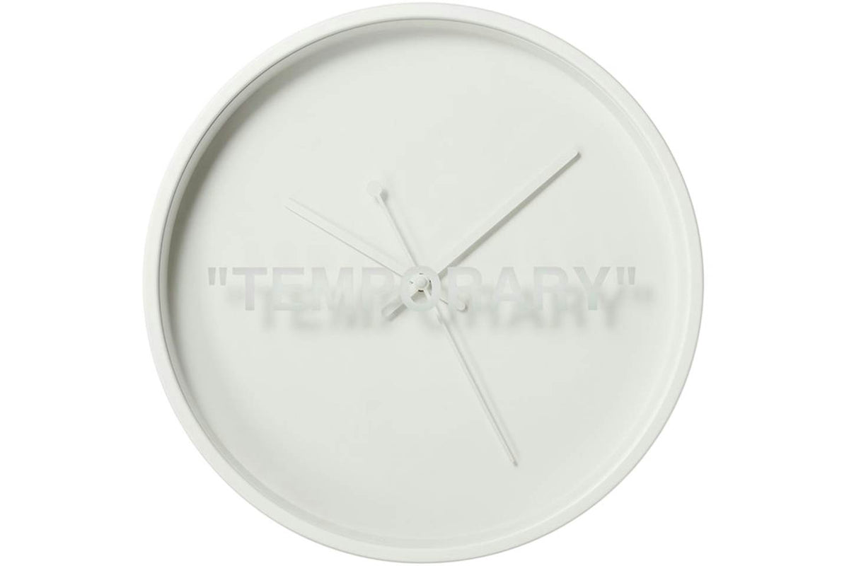 Virgil Abloh x IKEA MARKERAD "TEMPORARY" Wall Clock - White product image 1, provided for visual reference and product