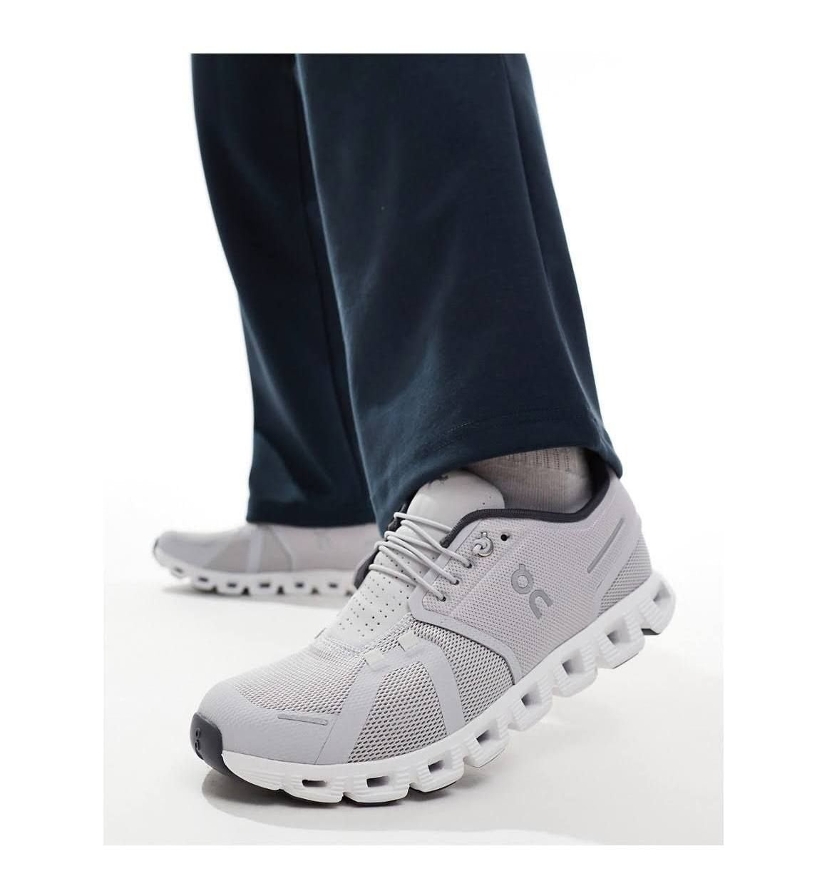 On Cloud 5 Glacier Gray Lifestyle Sneakers product image 3, provided for visual reference and product detail review