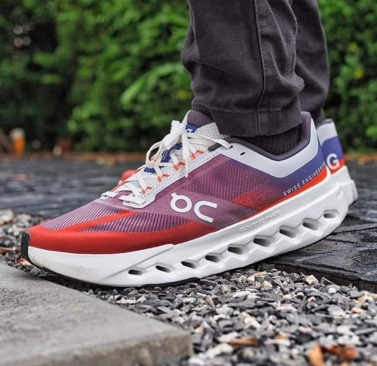 On Cloudsurfer Next Indigo Flame Running Shoes product image 3, provided for visual reference and product detail review