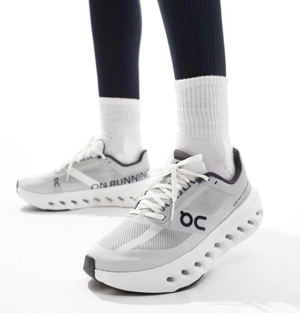 On Cloudsurfer Next Glacier White Running Shoes product image 2, provided for visual reference and product detail review