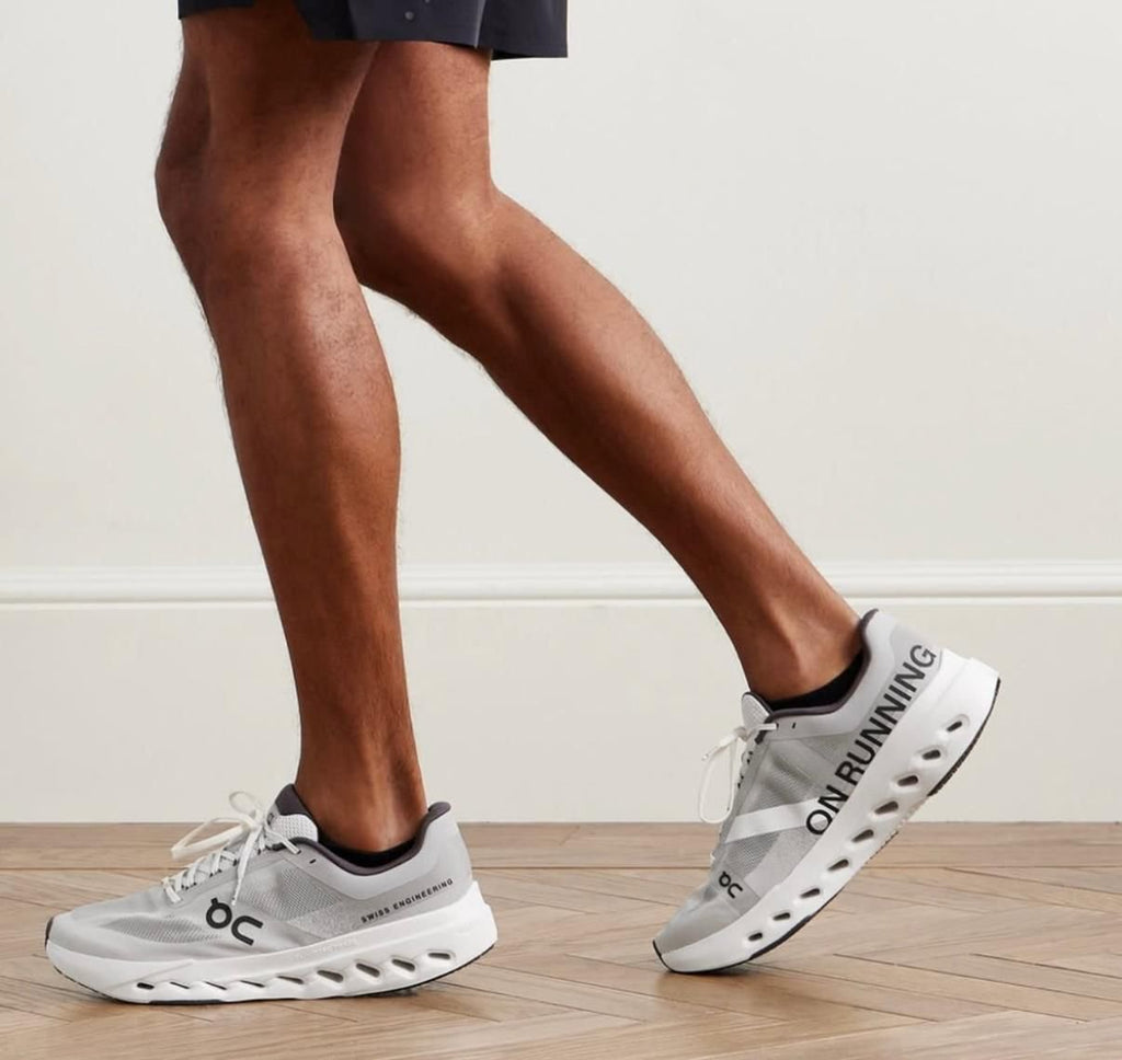 On Cloudsurfer Next Glacier White Running Shoes product image 3, provided for visual reference and product detail review