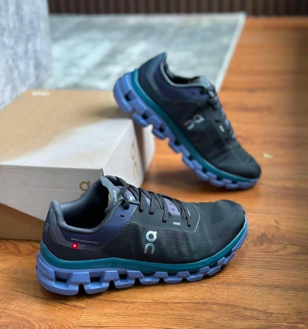 On Cloudflow 4 Black Storm Running Shoes product image 3, provided for visual reference and product detail review