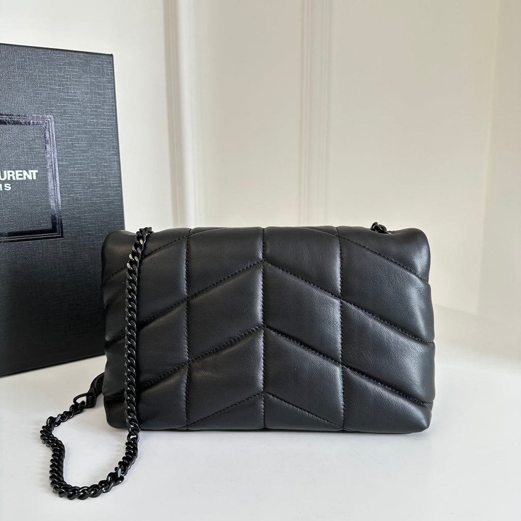 YSL Loulou Puffer Toy Bag in Quilted Lambskin Black Size 23x15.5x8.5 product image 3, provided for visual reference and