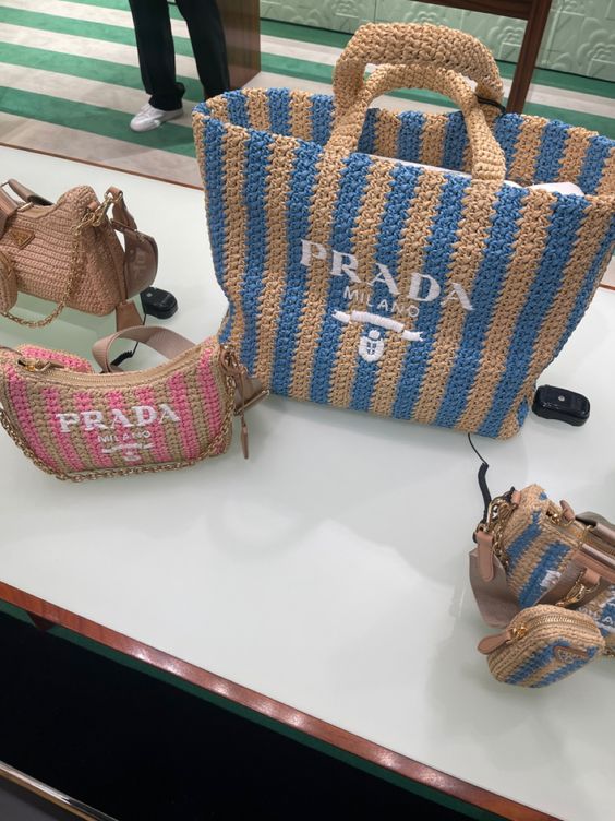 Prada Raffia Bag - Blue product image 2, provided for visual reference and product detail review