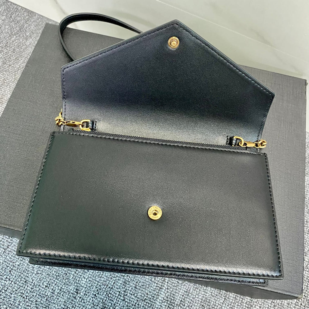 YSL Cassandra Shoulder Black Bag product image 4, provided for visual reference and product detail review
