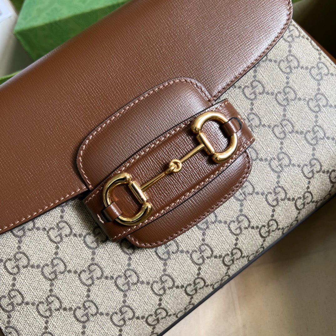 Gucci Horsebit 1955 Medium Ophidia and Brown Leather Handbag product image 5, provided for visual reference and product