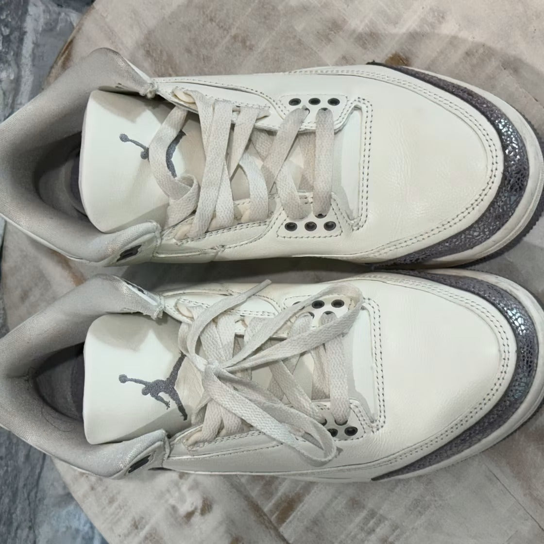 Air Jordan 3 Retro Sail Cement Grey (Women) product image 4, provided for visual reference and product detail review