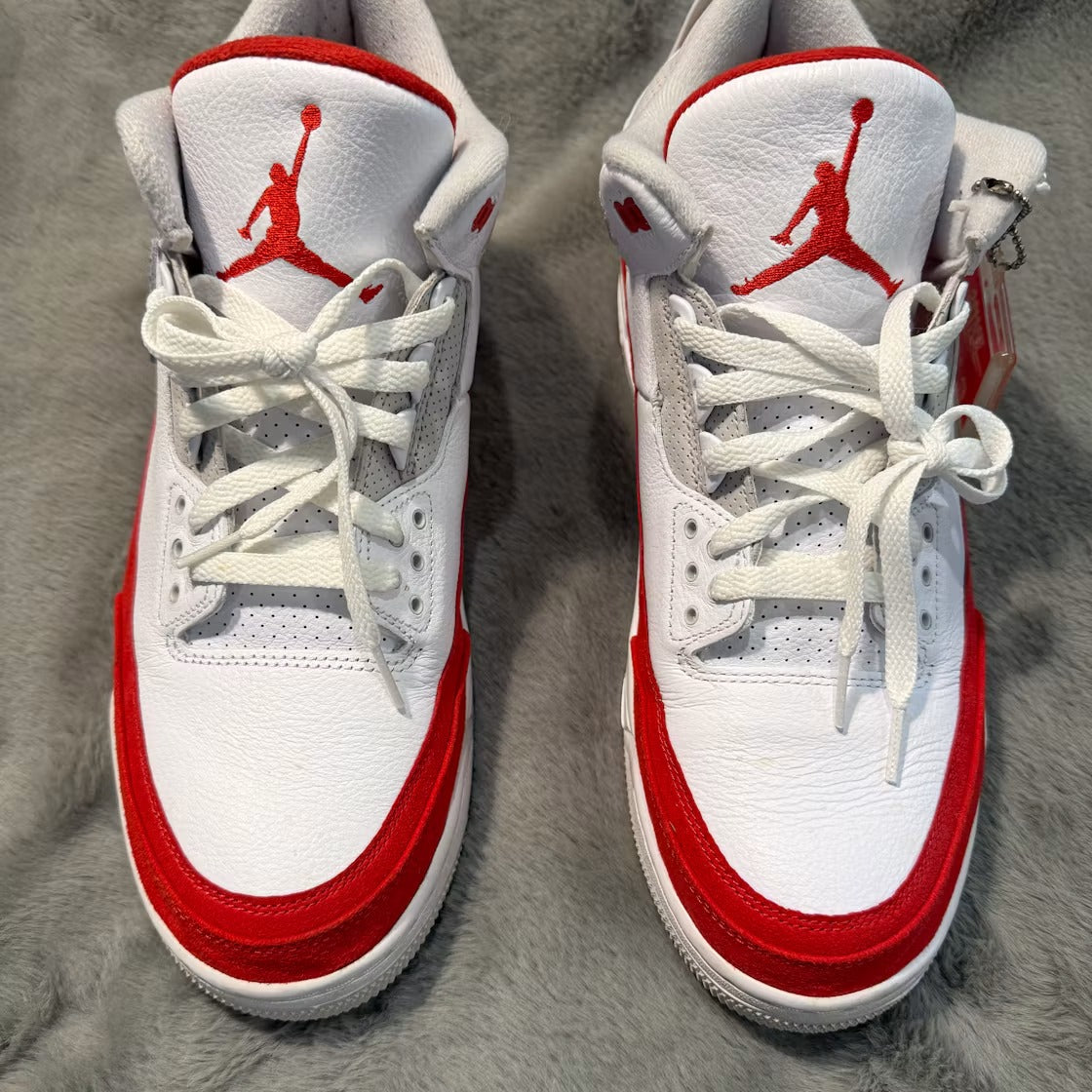 Air Jordan 3 Retro Tinker White University Red product image 6, provided for visual reference and product detail review