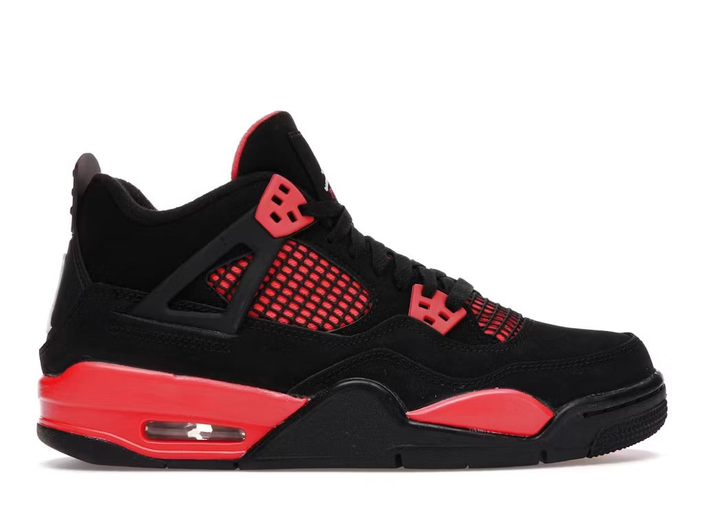 Air Jordan 4 Retro Red Thunder (GS) product image 1, provided for visual reference and product detail review