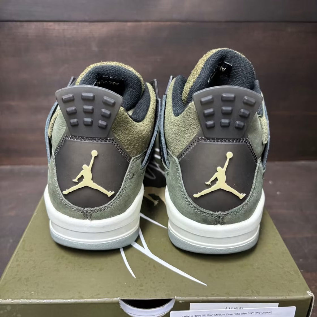 Air Jordan 4 Retro SE Craft Medium Olive (GS) product image 5, provided for visual reference and product detail review