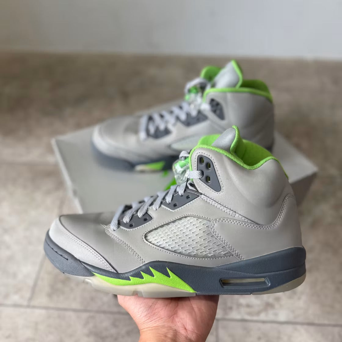 Air Jordan 5 Retro Green Bean (2022) product image 5, provided for visual reference and product detail review