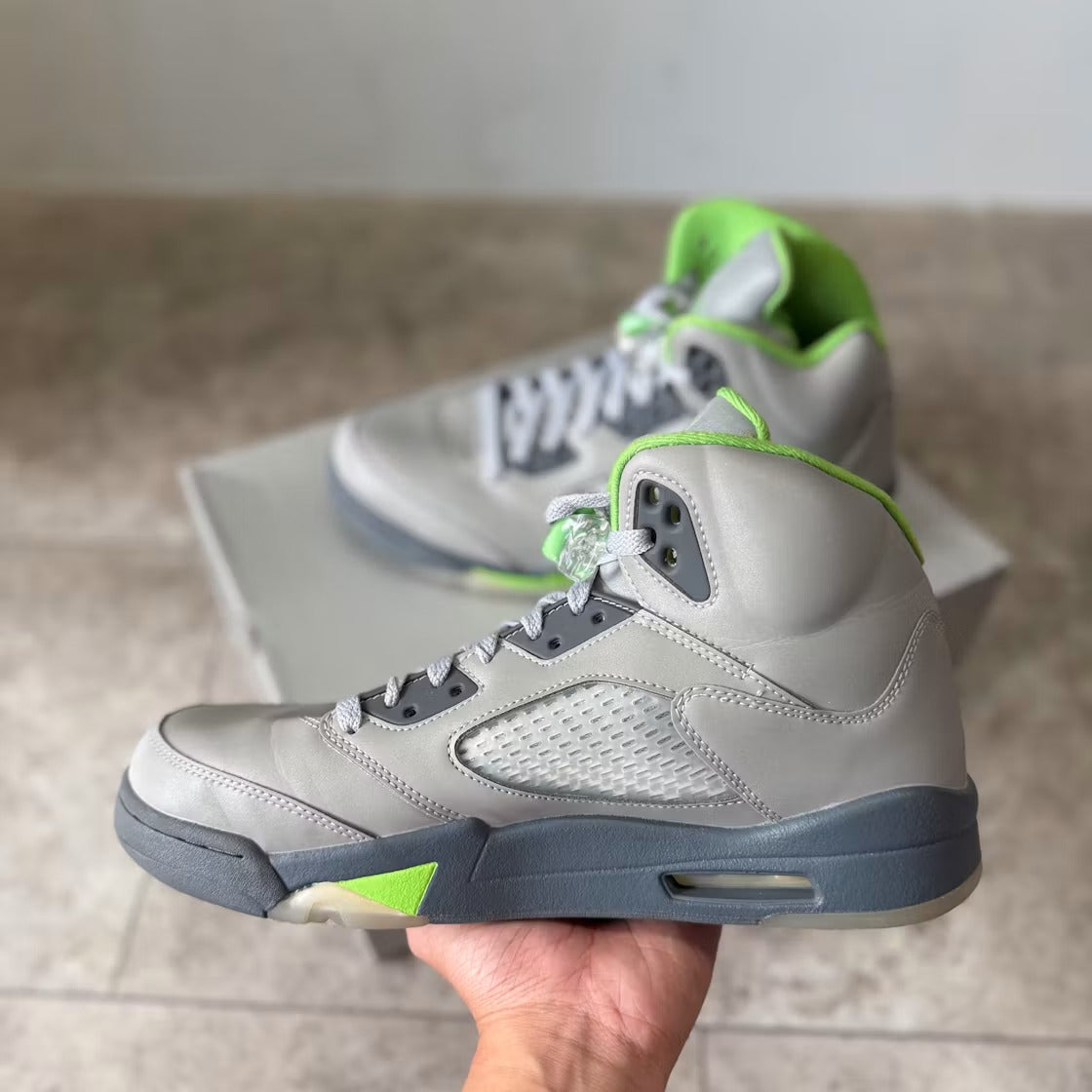 Air Jordan 5 Retro Green Bean (2022) product image 4, provided for visual reference and product detail review