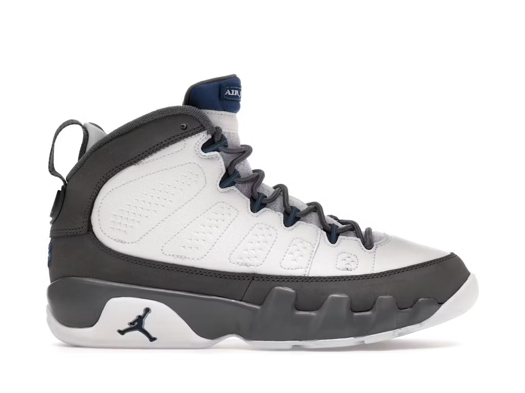 Air Jordan 9 Retro Flint Grey French Blue (2026) (GS) product image 1, provided for visual reference and product detail