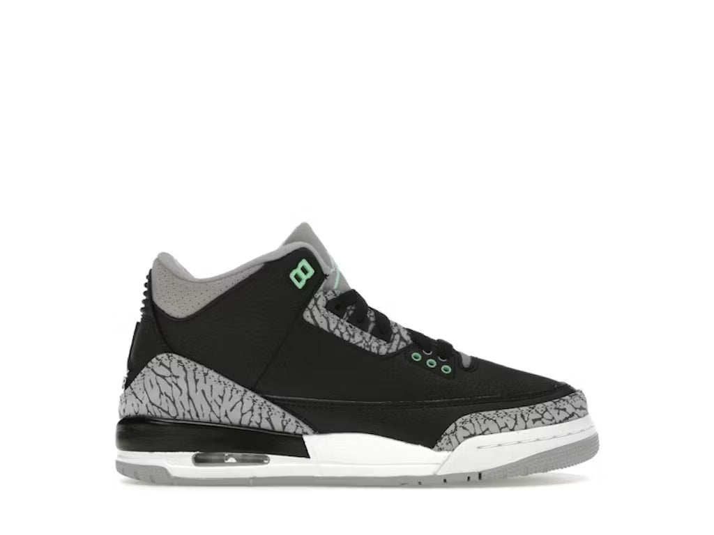 Air Jordan 3 Retro Green Glow (GS) product image 1, provided for visual reference and product detail review