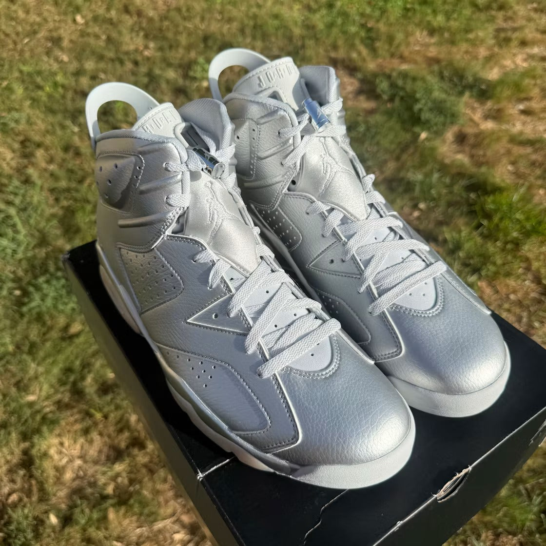 Air Jordan 6 Retro PSG Paris Saint-Germain Silver product image 4, provided for visual reference and product detail review