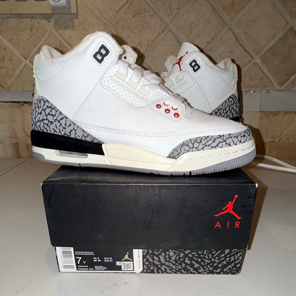 Air Jordan 3 Retro White Cement Reimagined (GS) product image 2, provided for visual reference and product detail review