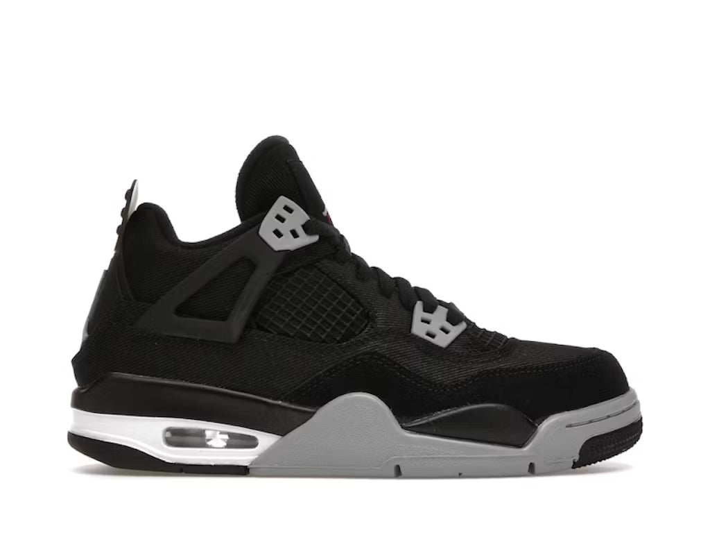 Air Jordan 4 Retro Black Canvas (GS) product image 1, provided for visual reference and product detail review