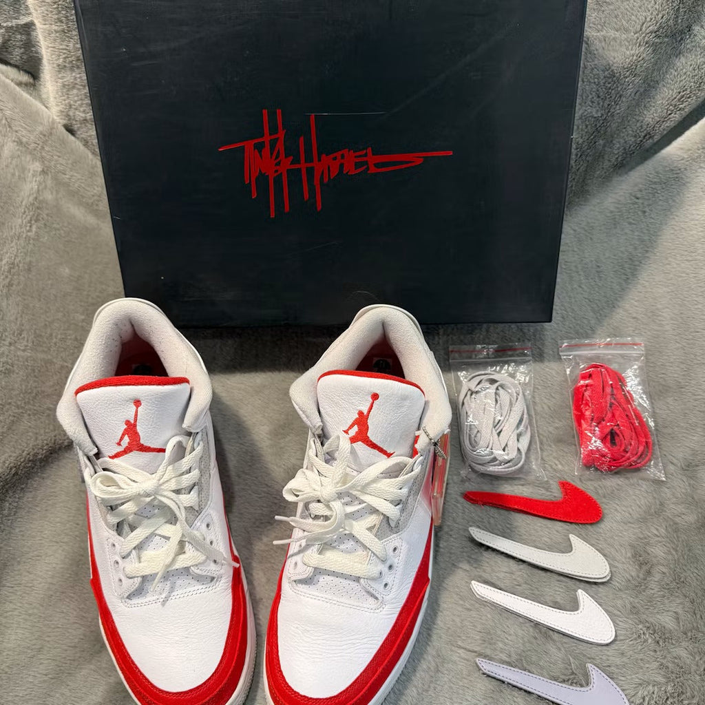 Air Jordan 3 Retro Tinker White University Red product image 3, provided for visual reference and product detail review
