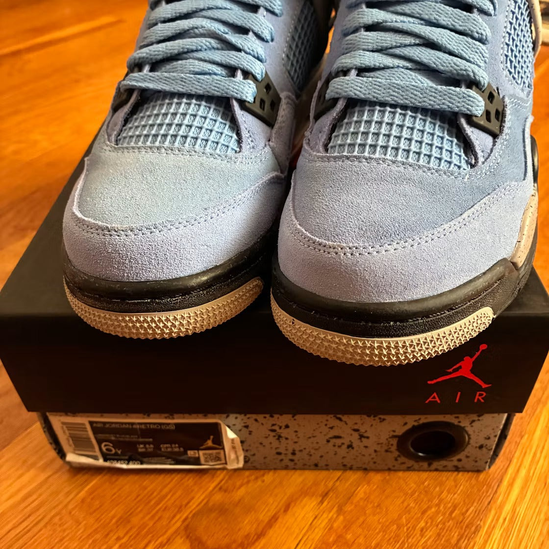 Air Jordan 4 Retro University Blue (GS) product image 4, provided for visual reference and product detail review