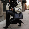 Saint Laurent Mini Le 5 a 7 Leather Hobo Bag - Black product image 1, provided for visual reference and product detail review